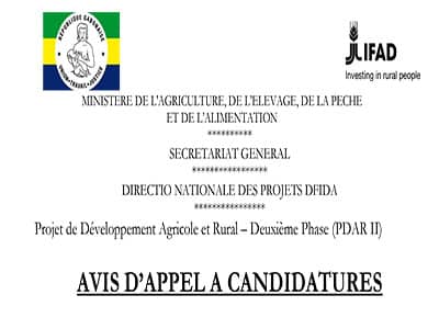 LE MINISTERE DE L&rsquo;AGRICULTURE RECRUTE POUR LA DEUXIEME PHASE DU PROJET DE  DÉVELOPPEMENT AGRICOLE ET RURAL (PDAR 2)