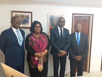 Le nouveau Représentant Résidant et le Directeur Général de la BAD pour l’Afrique Centrale en audience au Ministère de l’Agriculture